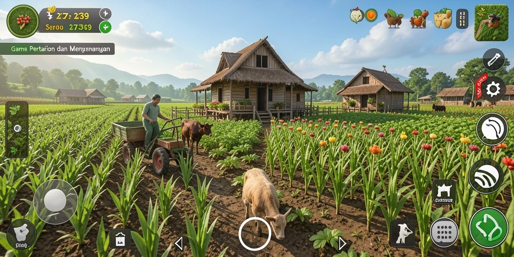 Tampilan gameplay seru saat bertani di 2739.