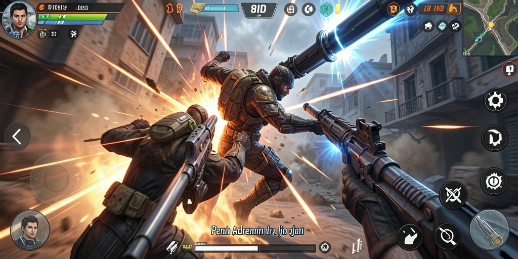 Tampilan gameplay yang mendebarkan dan penuh aksi.