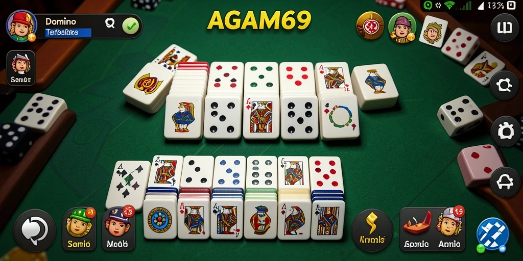 Tampilan gameplay seru dalam AGAM69 saat bermain Domino.