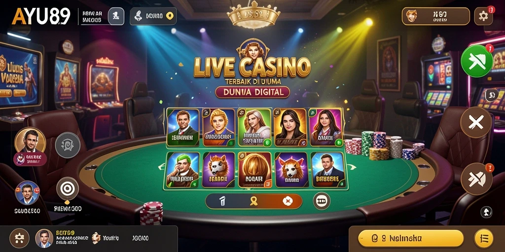 Tampilan gameplay AYU89 dengan dealer profesional dan permainan yang menarik.