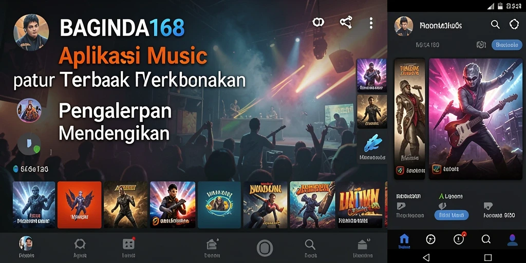 Tampilan gameplay BAGINDA168 menunjukkan berbagai genre musik yang tersedia.