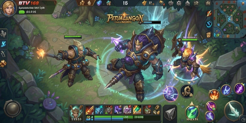 Tangkapan layar gameplay epik dalam BTV168 dengan karakter dan pertempuran seru.