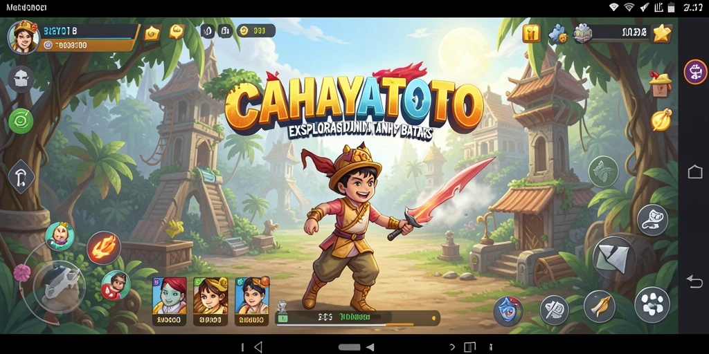 Screenshot gameplay CAHAYATOTO yang menampilkan eksplorasi dunia yang luas.