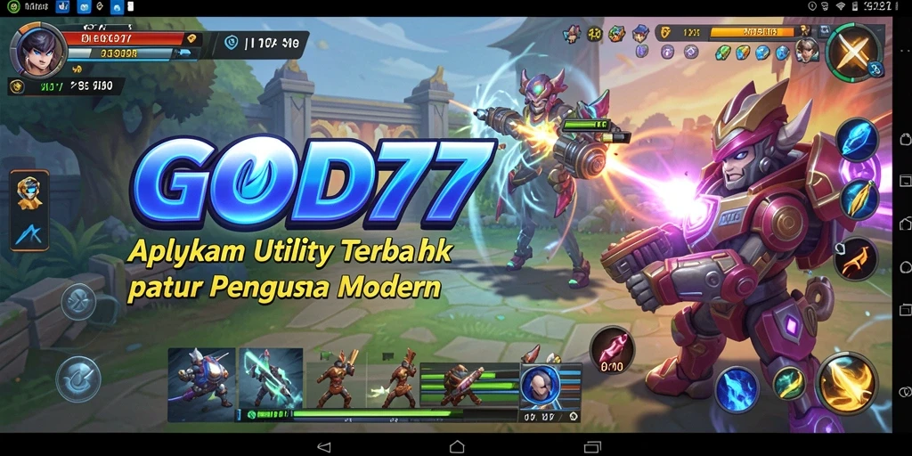 Tampilan antarmuka utama GOD77 dengan fitur-fitur utility yang menarik.