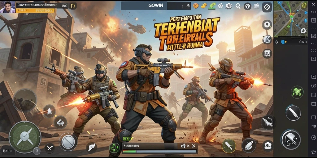 Tampilan menarik dari gameplay seru GOWIN dalam Battle Royale.