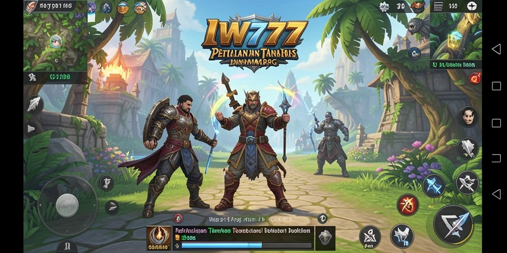 Screenshot gameplay IW777 yang menunjukkan pertarungan epik dalam dunia MMORPG.