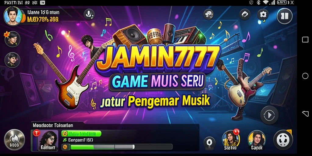 Tampilan gameplay menarik yang menampilkan pengguna bermain musik.