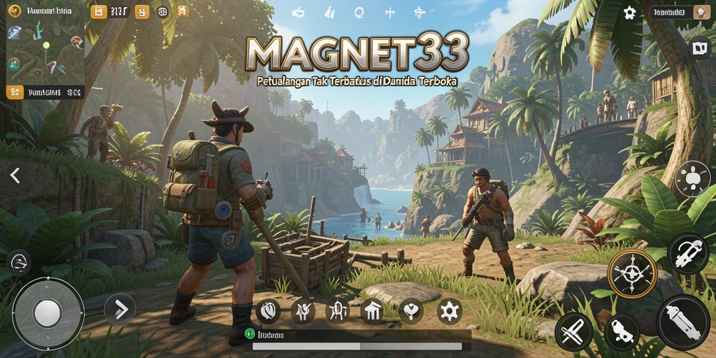 Tangkapan layar gameplay MAGNET33 dengan aktivitas eksplorasi di dunia terbuka.