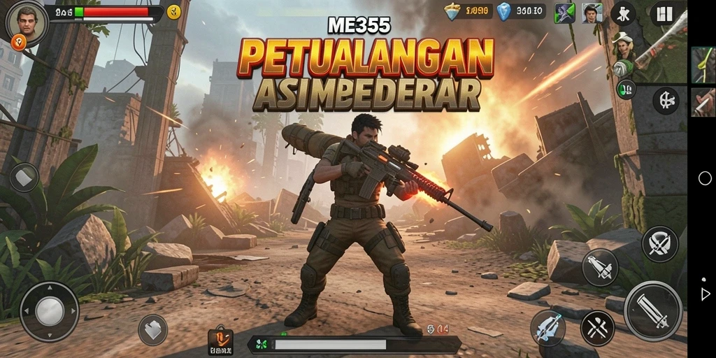Tampilan gameplay seru dari ME355 yang penuh aksi.