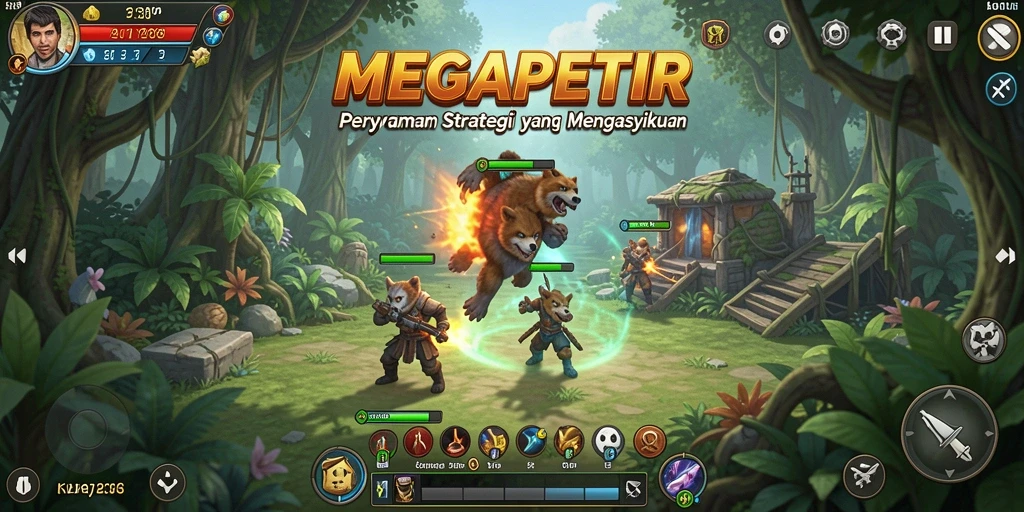 Tampilan gameplay memukau dari MEGAPETIR dengan strategi mendalam.