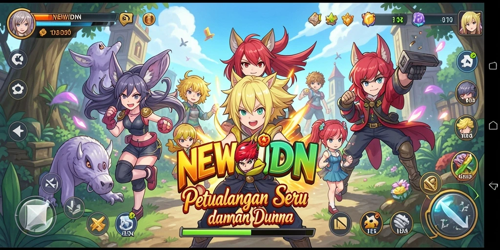 Tampilan gameplay yang memukau dalam dunia Anime yang kaya.