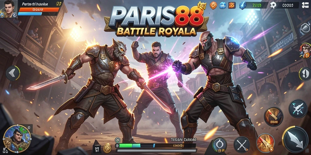 Tampilan gameplay menegangkan di dalam PARIS88 saat pertempuran berlangsung.