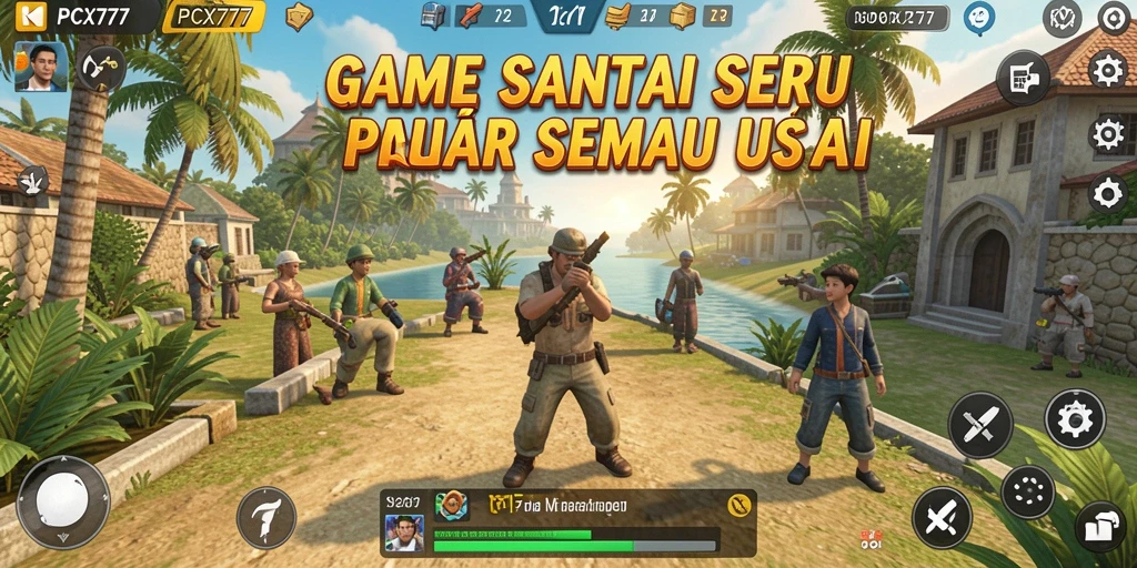 Tampilan gameplay PCX777 yang penuh warna dan seru.