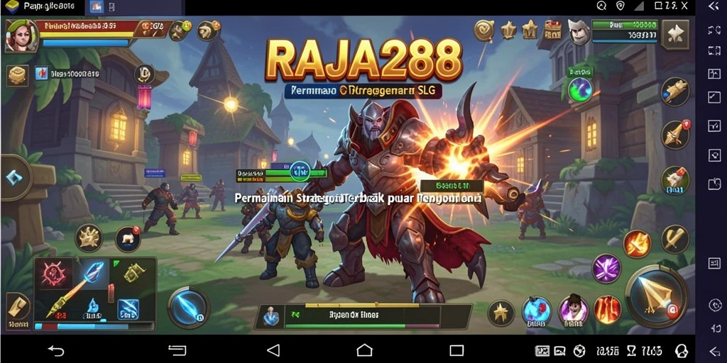 Screenshot gameplay RAJA288 yang menampilkan pertempuran strategi epik.