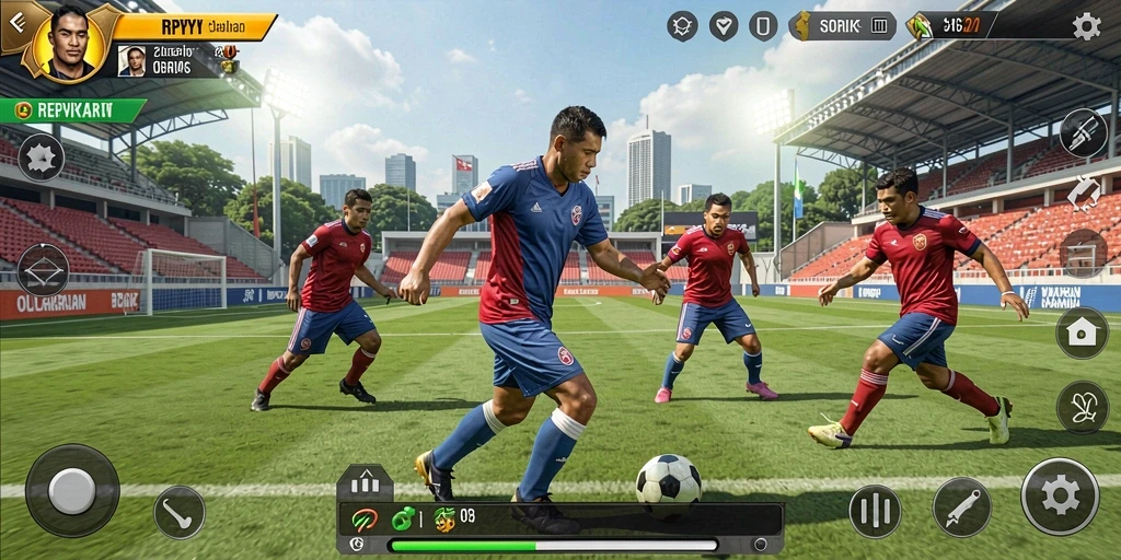 Tampilan gameplay RPYYY dengan suasana kompetitif olahraga yang kental.