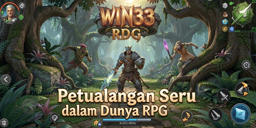 Screenshot gameplay WIN33 menampilkan pertarungan epik dan dunia yang memukau.